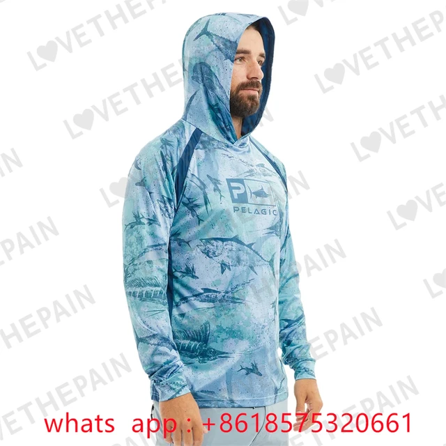 Fishing Shirts Mask Hoodie Summer Outdoor Men Long Sleeve T Shirt