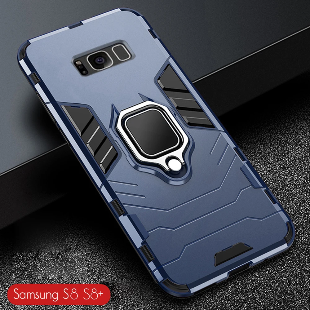 weerstand Acrobatiek bevind zich Voor Samsung Galaxy S8 + Case Armor Pc Cover Metalen Ring Houder Telefoon  Case Voor Samsung S 8 S8 Plus cover Shockproof Hard Bumper|Telefoonbumper|  - AliExpress