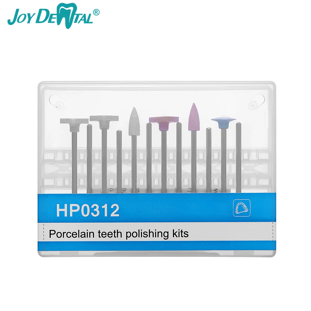 

JOY DENTAL 12PCS Dental Porcelain Teeth Polishing Kits HP 0312 for Low Speed Handpiece Simple Polishing Restoration Kit