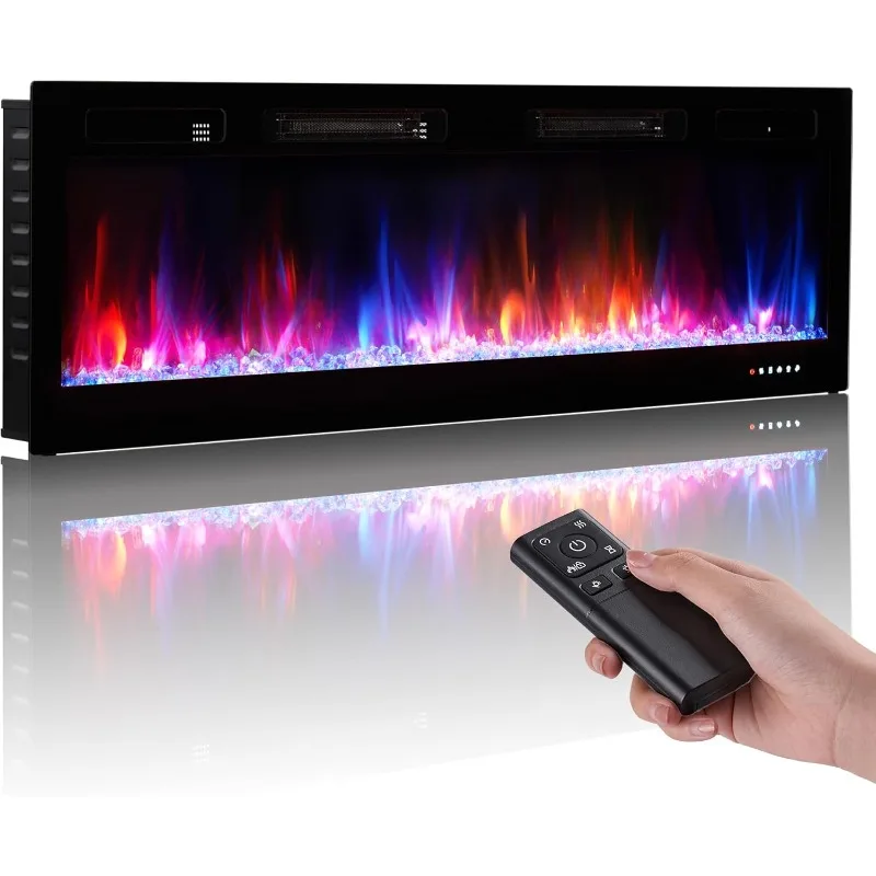 Electric Fireplace Insert 70" Realsmart 1500W Wall Mounted Electric Fireplaces Recessed Heaters,Remote Control Fireplace Screen
