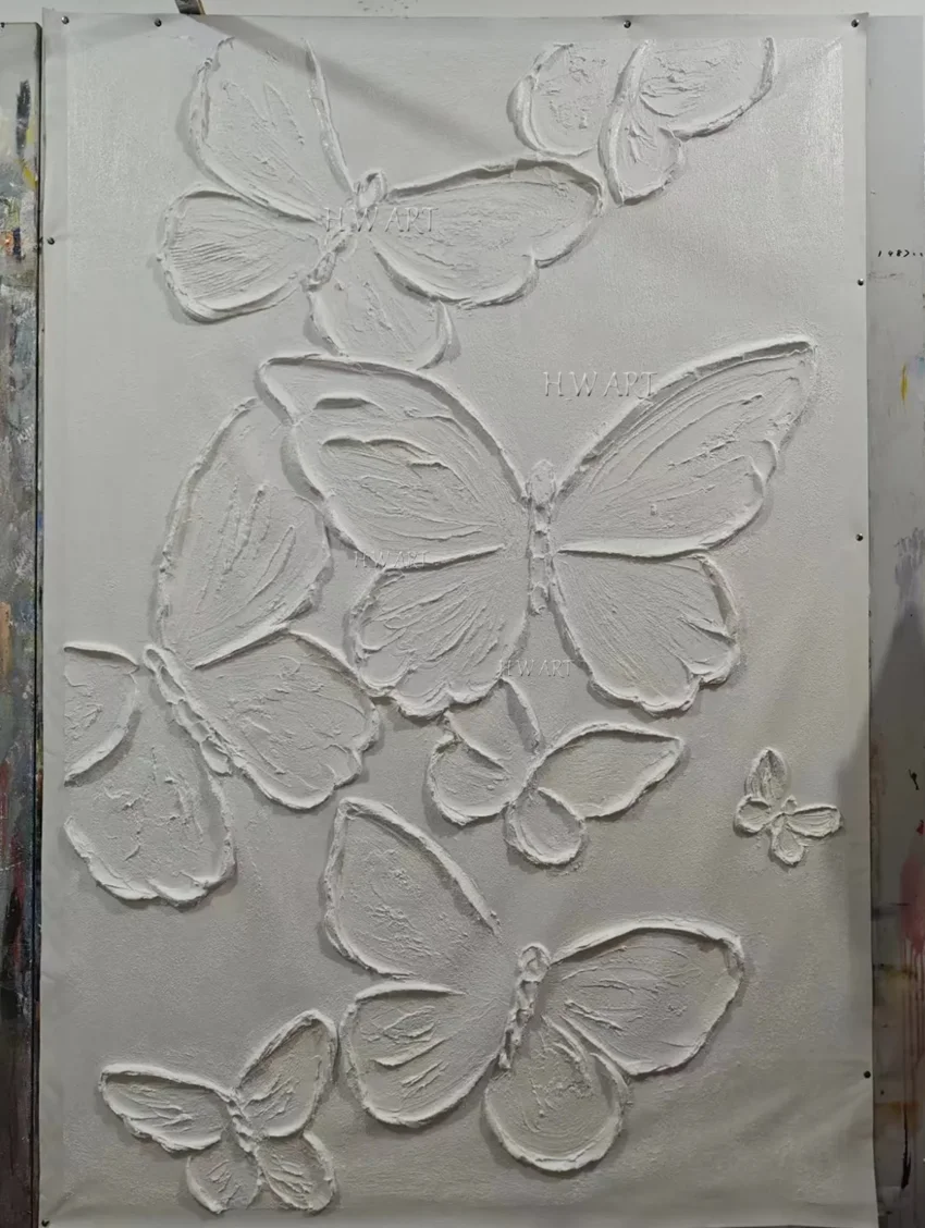 100% Hand-painted Butterfly Flowers Picture, Acrylic Knife Oil Paintings On Canvas, Bedroom Decor, Unframed Abstract Art Wall 100% Hand-painted Butterfly Flowers Picture, Acrylic Knife Oil Paintings On Canvas, Bedroom Decor, Unframed Abstract Art Wall