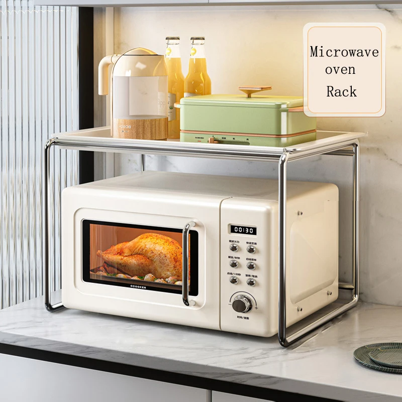 

Light Luxury Kitchen Metal Microwave Shelving, Oven, Rice Cooker, Storage Rack, Countertop Spice Bottle, Cup Cutlery Organizer