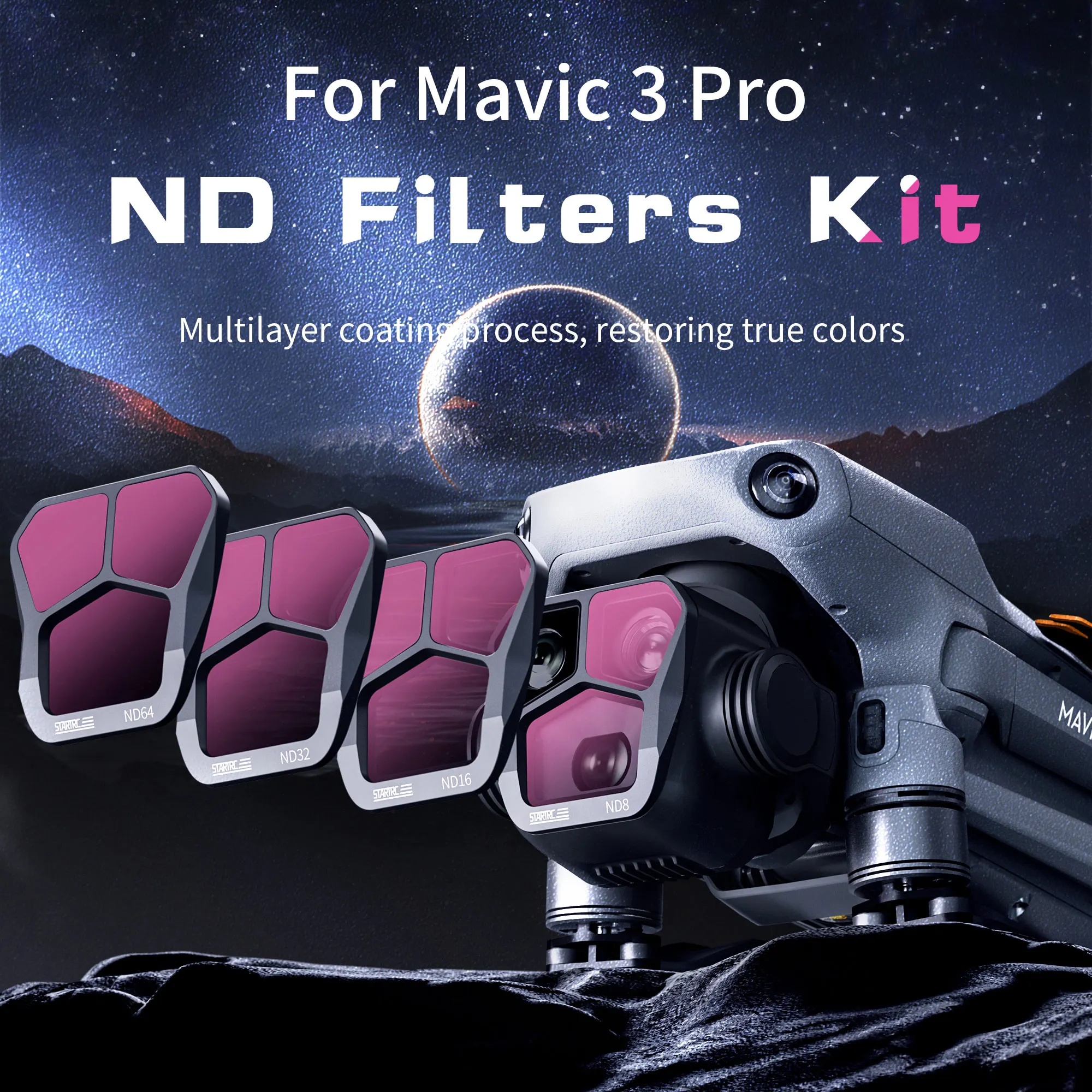 

ND Filters Set CPL UV GND16 Filters for DJI Mavic 3 Pro Accessories ND8/ND16/ND32/ND64 Set (Aluminum Version)