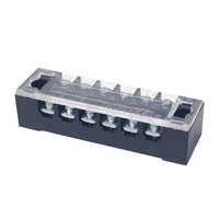 1PCS TB1506 Dual Row Thick Copper Screw Terminal Block Flame Retardant Grounding Strip Wire Connector Durable 600V 15A 6