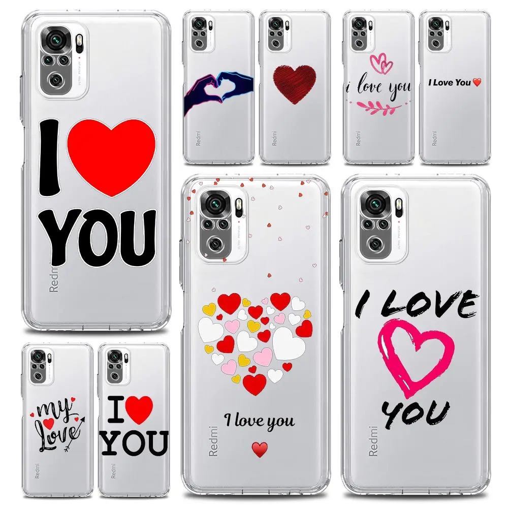 Clear Pink Heart I Love You Phone Case Cover