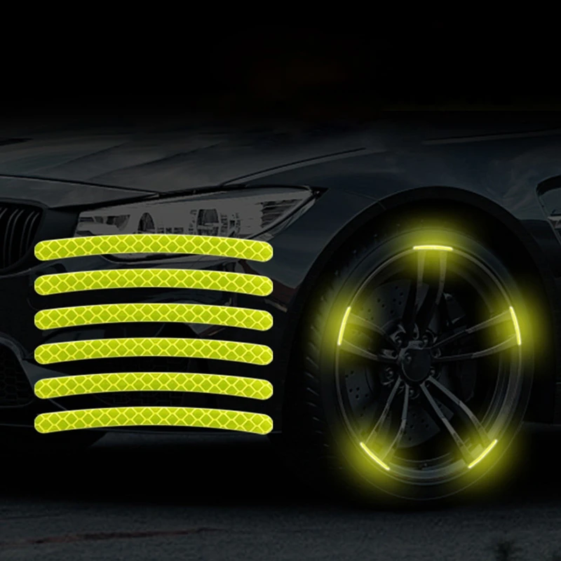 20PCS Auto Motorcycle Bicycle Wheel Hub Reflective Sticker Tire Rim Luminous Sticker Safety Reflective Strip Sticker Fluorescent new arrival reflective football led training soccer luminous fluorescent reflective cool luminous no 5 football for adult