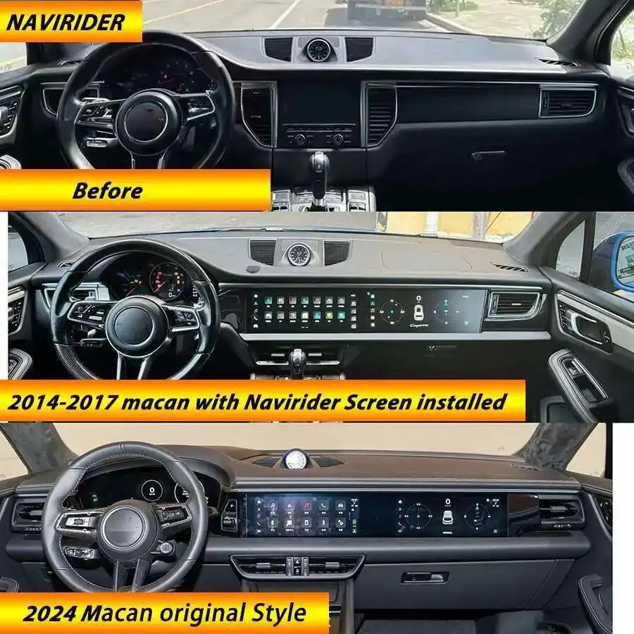 12.3+12.3inch Dual Android Screen For Porsche Macan 2011-2017 2din Car GPS Multi