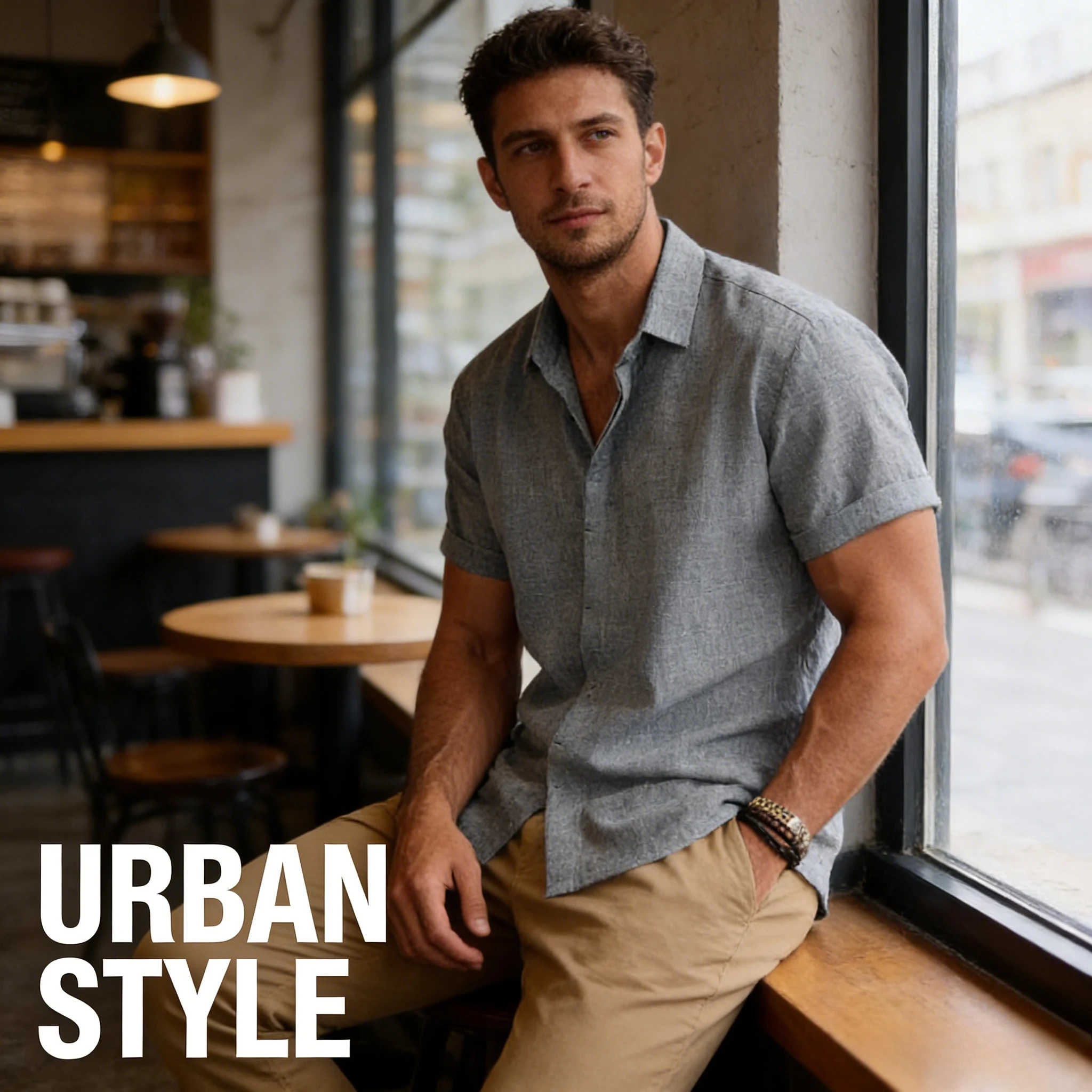 Mens Linen Short Sleeve Shirt Solid Color Cotton Linen Loose Fit Beach Top Casual Summer Tee 1