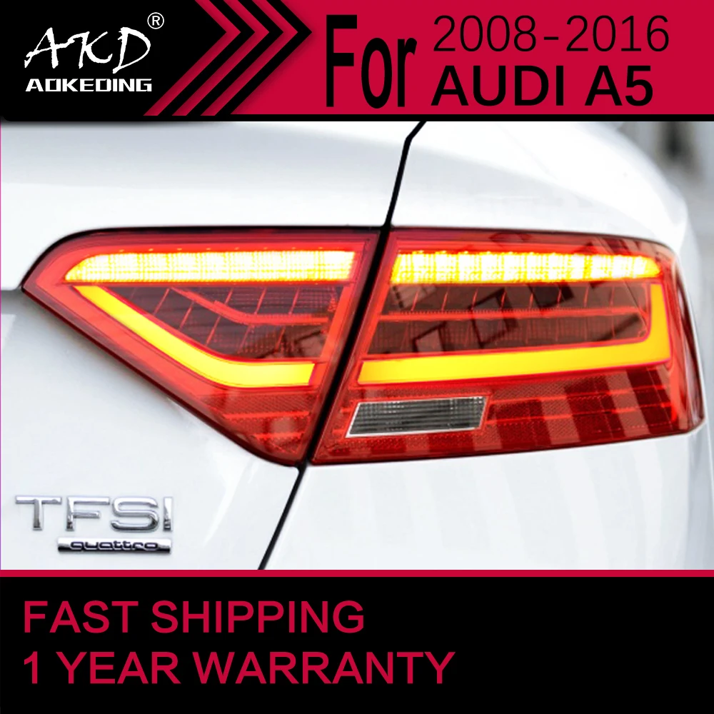 Car Lights for Audi A5 LED Tail Light 2008-2016 A5 Rear Stop Lamp Brake  Signal DRL Reverse Automotive Accessories