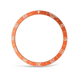 Premium Metal Bezel Cover for Smartwatch - Adhesive Bumper Time Ring Case Decor Accessory (Orange)