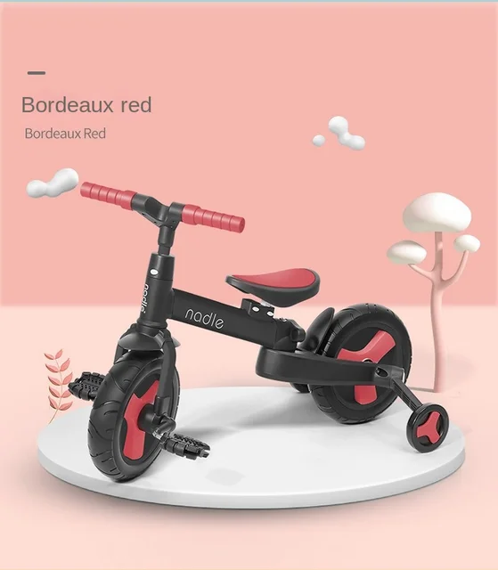 LazyChild Multifunctional Children's Tricycle Foldable Bicycle Stroller 2-6 Years Old Lightweight Trolley DropShipping 2