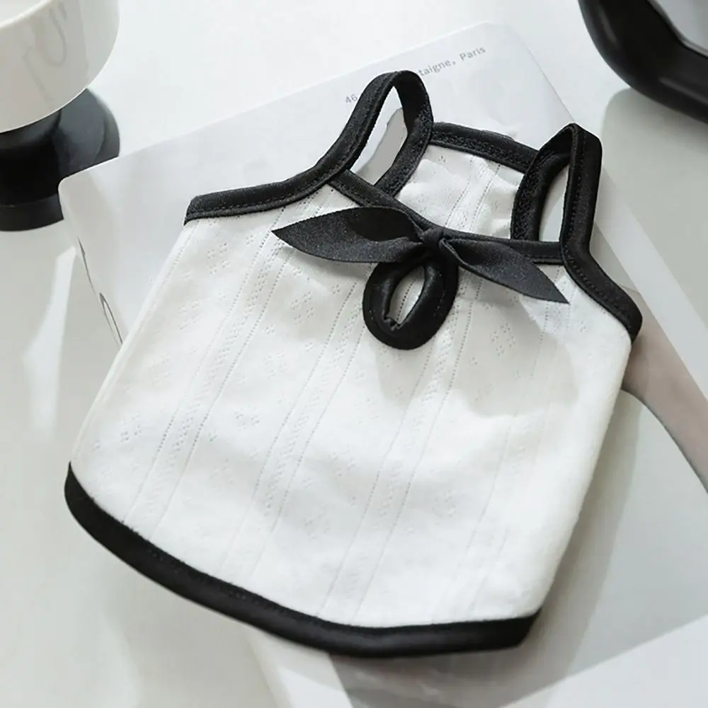 캐주얼 폴리에스터 나비넥타이 강아지 조끼 XSL 화이트 애완 고양이 슬링 티셔츠 편안하고 통기성 좋은 애완 동물 풀오버