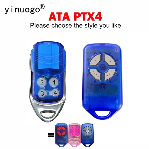 ATA PTX4 시큐라코드 차고 도어용 원격 제어, 롤링 코드 핸드헬드 송신기, 핑크 블루, 433.92MHz 2