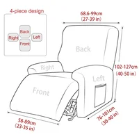 Elastic Recliner Sofa Cover Solid Color Stretch All-inclusive Armchair Cover Anti-dust Non-slip Chair Slipcover for Living Room 2