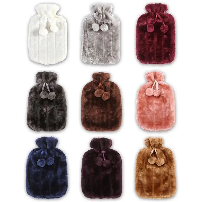 Faux Plush Hot Water Bottle Cover Winter Warmer