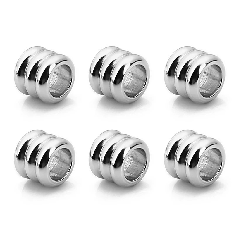 30pcs 3mm 4mm 5mm 6mm 스테인레스 스틸 큰 구멍 스페이서 비즈 DIY 쥬얼리 만들기 매력 목걸이 팔찌 튜브 비즈 도매