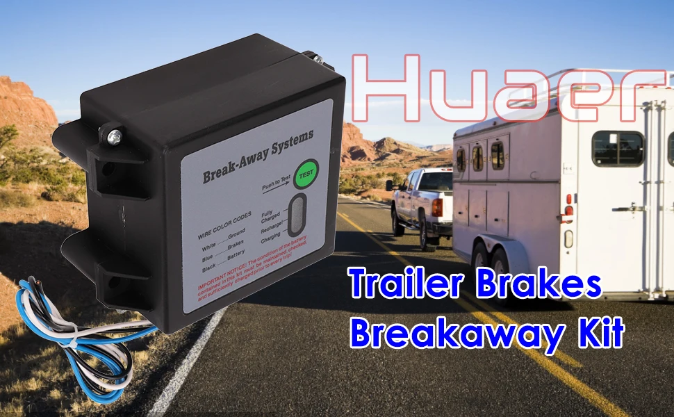 TrailerBrakesBreakawayKit12VBatteryLEDTestElectricBreakAway