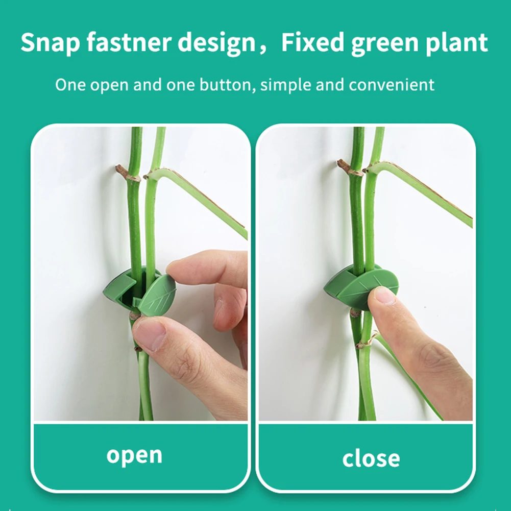 10pcs Plant Climbing Wall Fixer Leaf Type Green Plant Invisible Fixing Device Vine Clip Fastener Snap Traction Shaping Hook