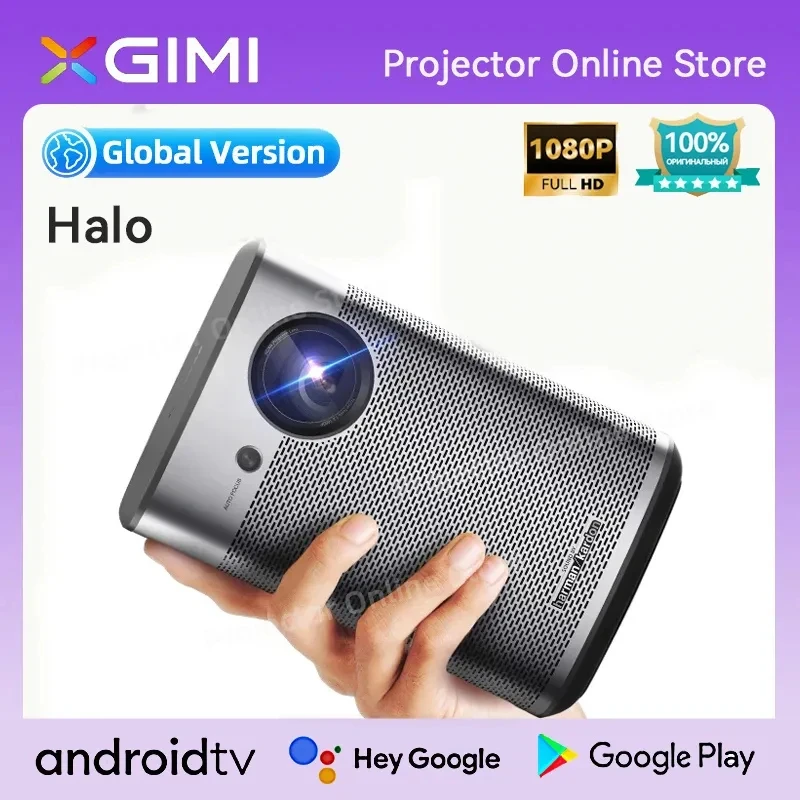XGIMI-Mini budgétaire portable Halo, Android, Wifi, Full HD 1080P, TV sans  écran, batterie 17100mAh, home cinéma 3D, version globale