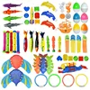 Summer Rocket Shark Fish Diving Games Pool Toys for Kids Swimming Pool Throwing Water Fun Game Toy Diving Swimming Toys Set Gift 2