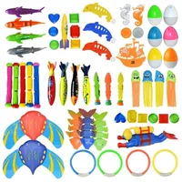 Summer Rocket Shark Fish Diving Games Pool Toys for Kids Swimming Pool Throwing Water Fun Game Toy Diving Swimming Toys Set Gift 2