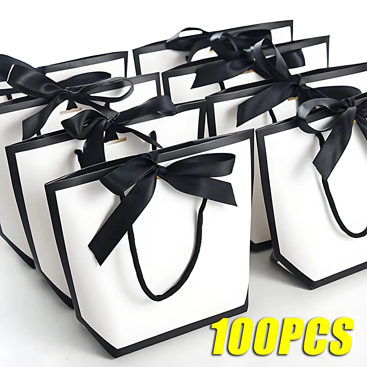 1-100PCS Handheld White Card Paper Bag Gift Handheld Packaging Simple Bag Shopping Paper Wedding Party Gift Packaging organza gift bags,party gift bags