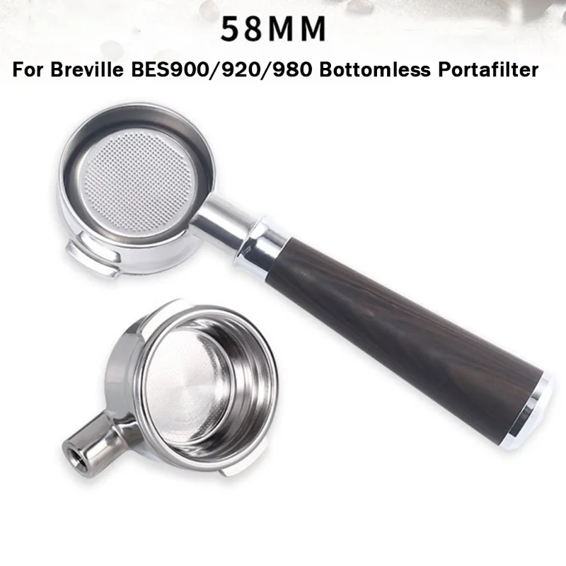 Breville Bottomless Portafilter 58mm Stainless Steel Filter Basket