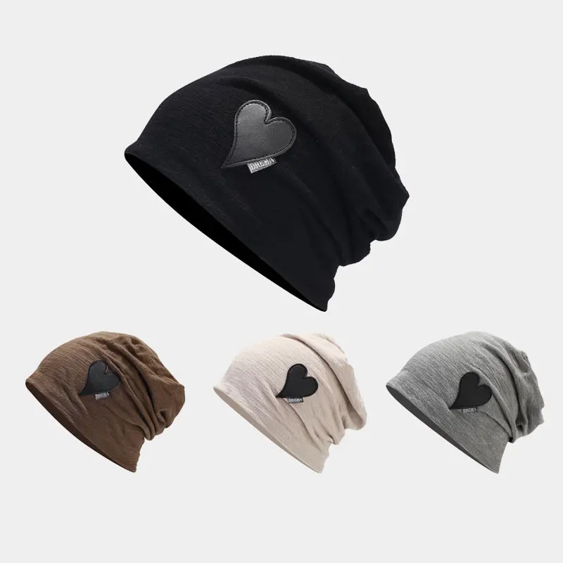 

2023 Autumn And Winter Acrylic Love Patch Thicken Knitted Hat Warm Skullies Cap Beanie Hat For Men and Women 09