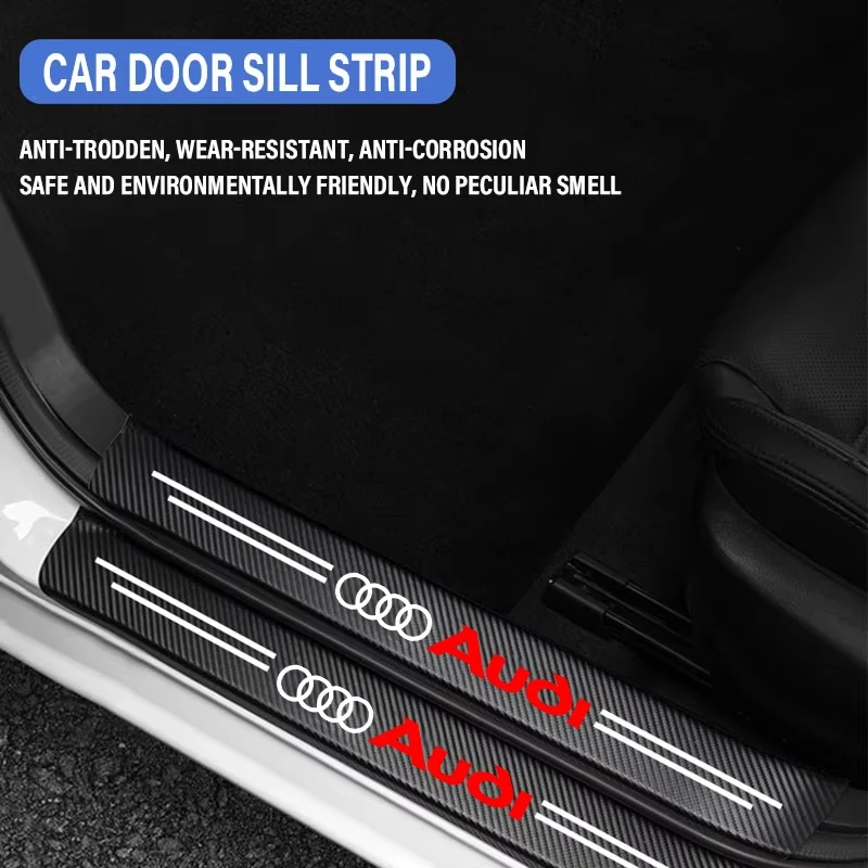 3D Carbon Fiber Anti-Scratch Door Sill Protector - Car Threshold Strip Accessory