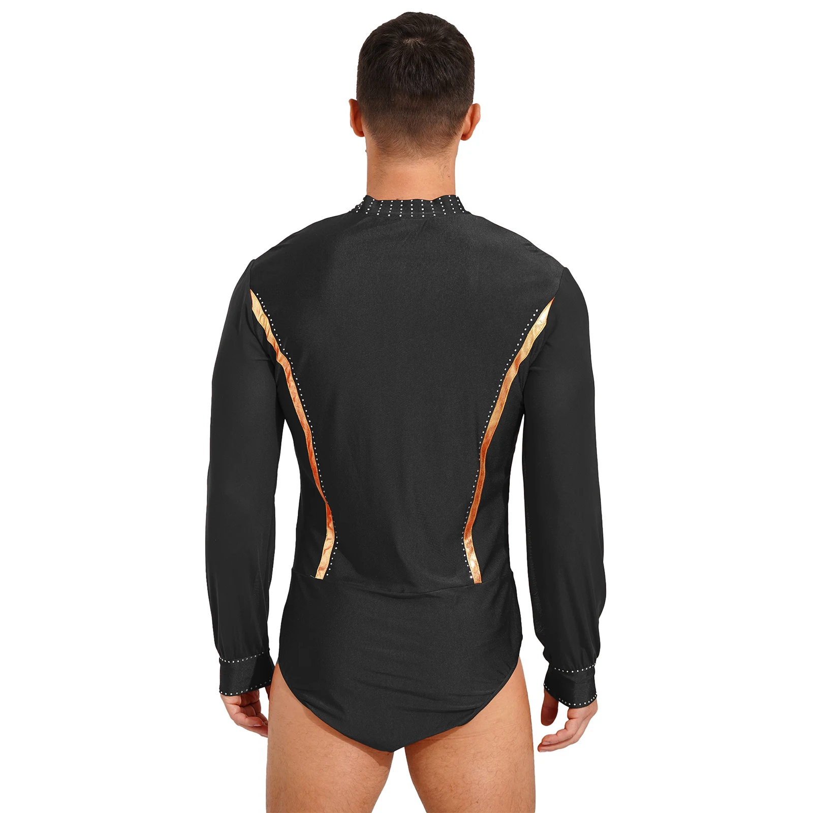 Men's Latin Leotard Bodysuit Shirts Tops Samba Dancing Unitard Waltz Modern Dance Costume Ballroom Professional Practice Wear dance bodysuit