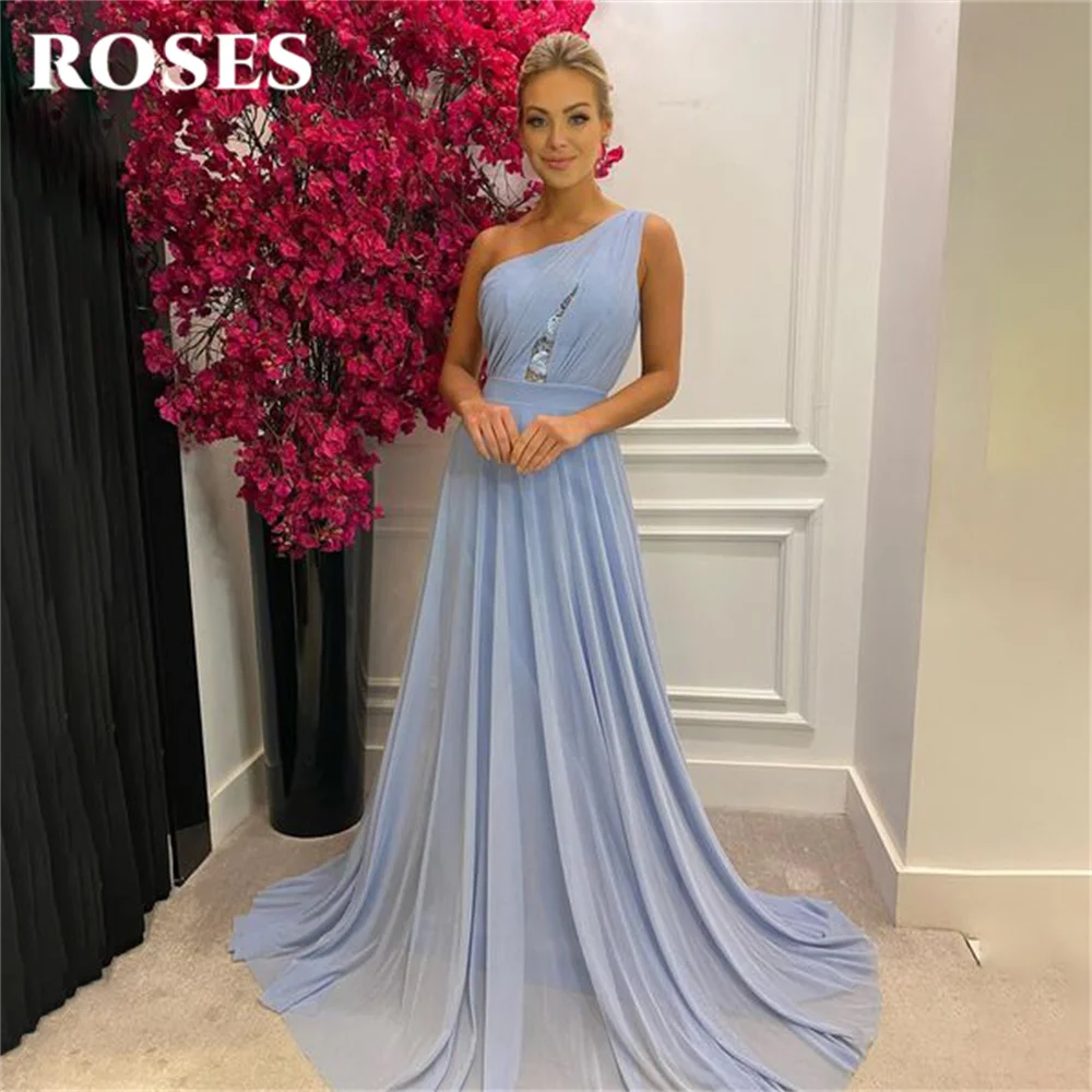 Grecian Black and White One Shoulder Prom Dress SA80236