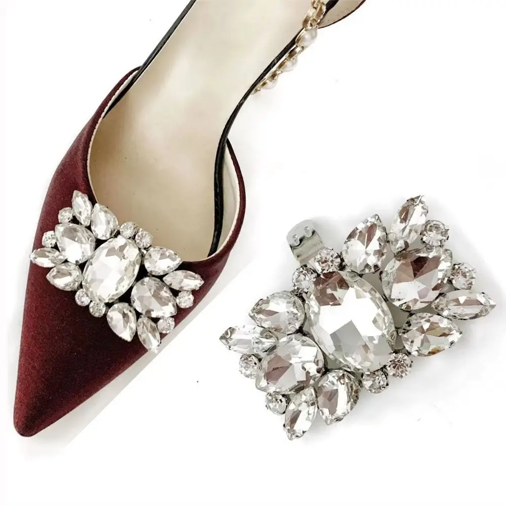 1 Stück mehrere Stile Dame Schuh clips Hochzeit Braut Schuhe Dekoration Frauen High Heel Charms Strass Kristall Schuhe Dekorationen – Detail 12