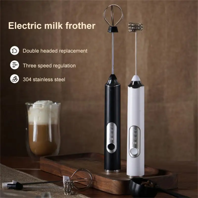 Mighty Rock Electric Milk Frother Handheld Milk Foamer with USB  Rechargeable Coffee Frother 3 Speeds Milk Whisk 2 in 1 Egg Beater Perfect  for Coffee, Latte, Cappuccino, Black 