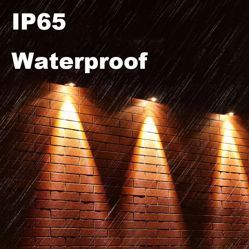 LED Solar Light Outdoor Waterproof Wall Light Garden Washing Wall Lighting Solar Power Fence Terrace Stair Sconce Lamp