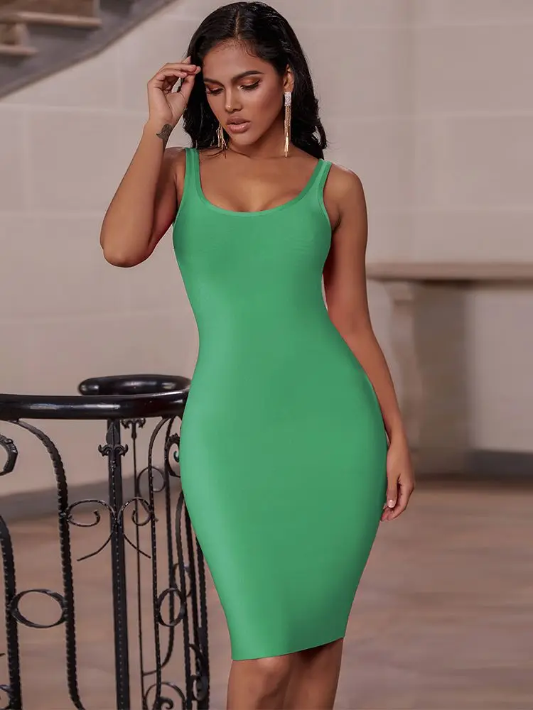 Women Sexy Backless Design Sleeveless Bodycon Bandage Dress Celebrity Elegant Evening Club Party Luxury Birthday Dresses