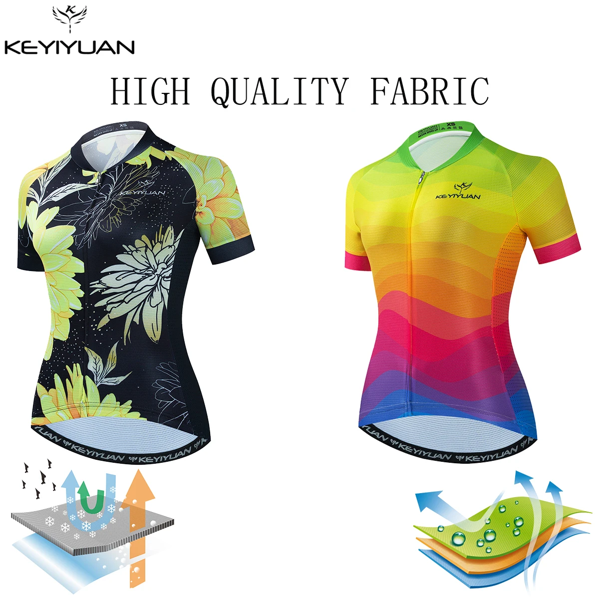 Women Summer Cycling Jersey MTB Tops Short Sleeve Bike Shirts Triathlon Bicycle Clothes KEYIYUAN