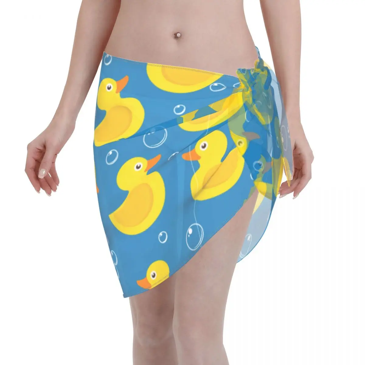 

Yellow Rubber Duck And Bubbles Swimsuit For The Pool Swimwear For Girls Women