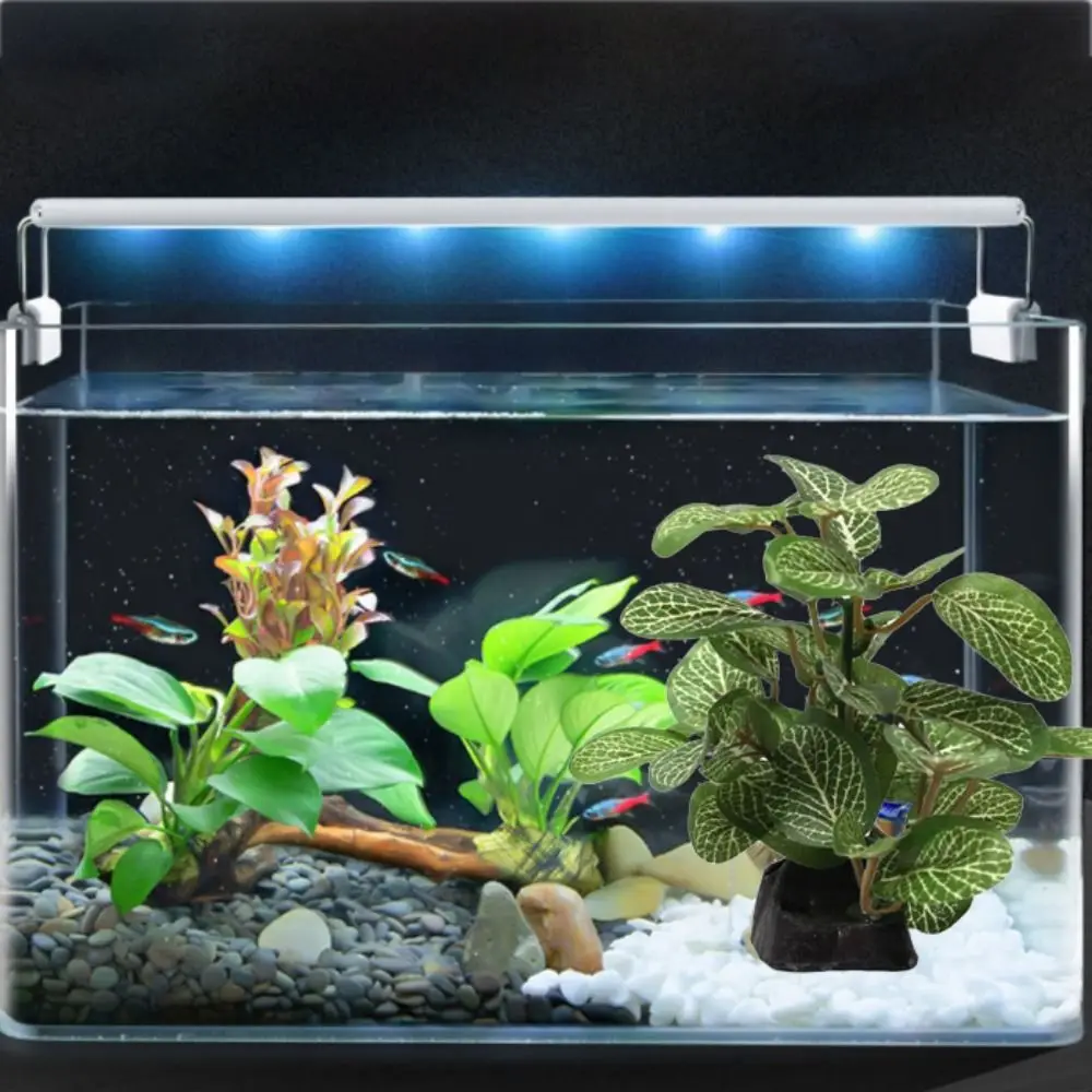 Creative Silk Green Underwater Simulated Realistic Aquarium Plants Turtle Jar Ornament Ficus Tree Artificial Plants
