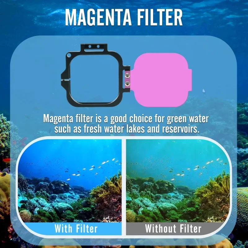 Filtri Subacquei Per Action Cam - Set 3 Lenti Rosso/Rosa/Viola - Correzione Colori Per Immersioni E Snorkeling