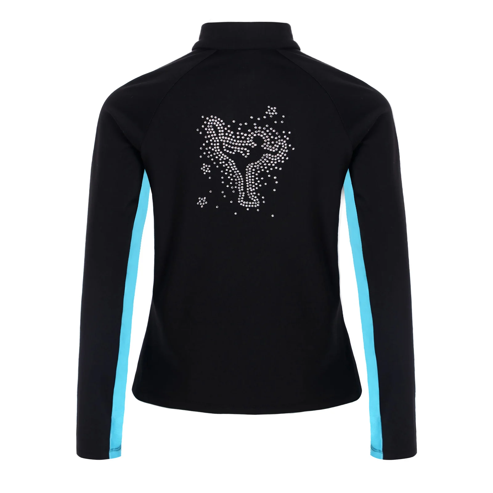 Ballet Leotard Dance Leotard Girls Dance Costumes Girls Figure Skating Gymnastics Jacket Ballet Leotards Fleece-Lined Jacket Rhinestones Sweatshirt Outerwear for Sports Workout