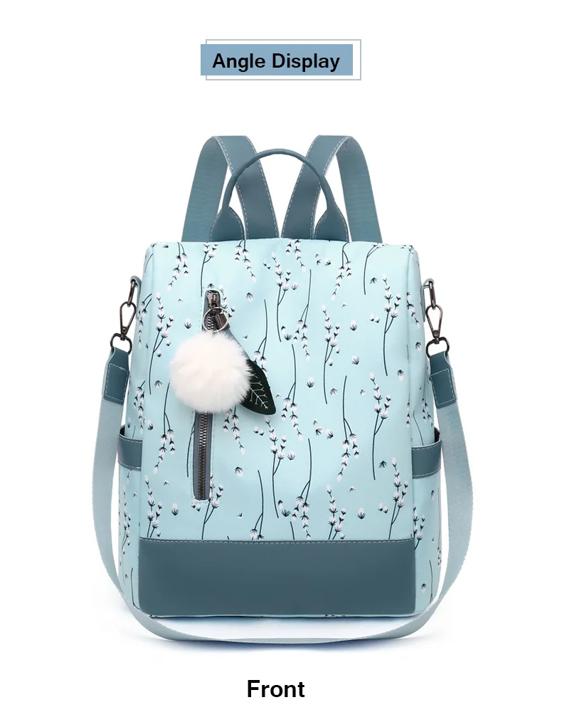 Fashion Flower Print Women Backpack Female Anti-theft Backpacks Casual Ladies School Bag High Quality Large Capacity Backpack