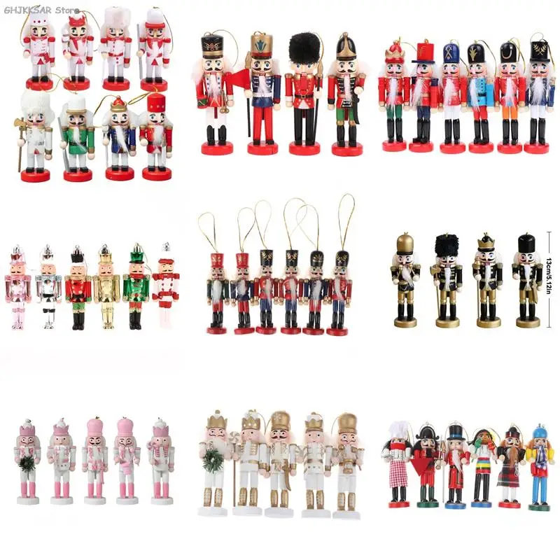 

1x Nutcracker Miniatures Nutcracker Puppet Ornaments Desktop Decoration Cartoons Walnuts Soldiers Band Dolls