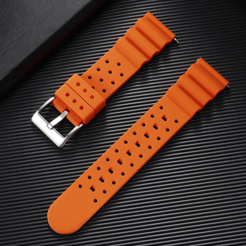 Premium High Tensile Silicone Sport Watch Band - Waterproof & Breathable Rubber Strap