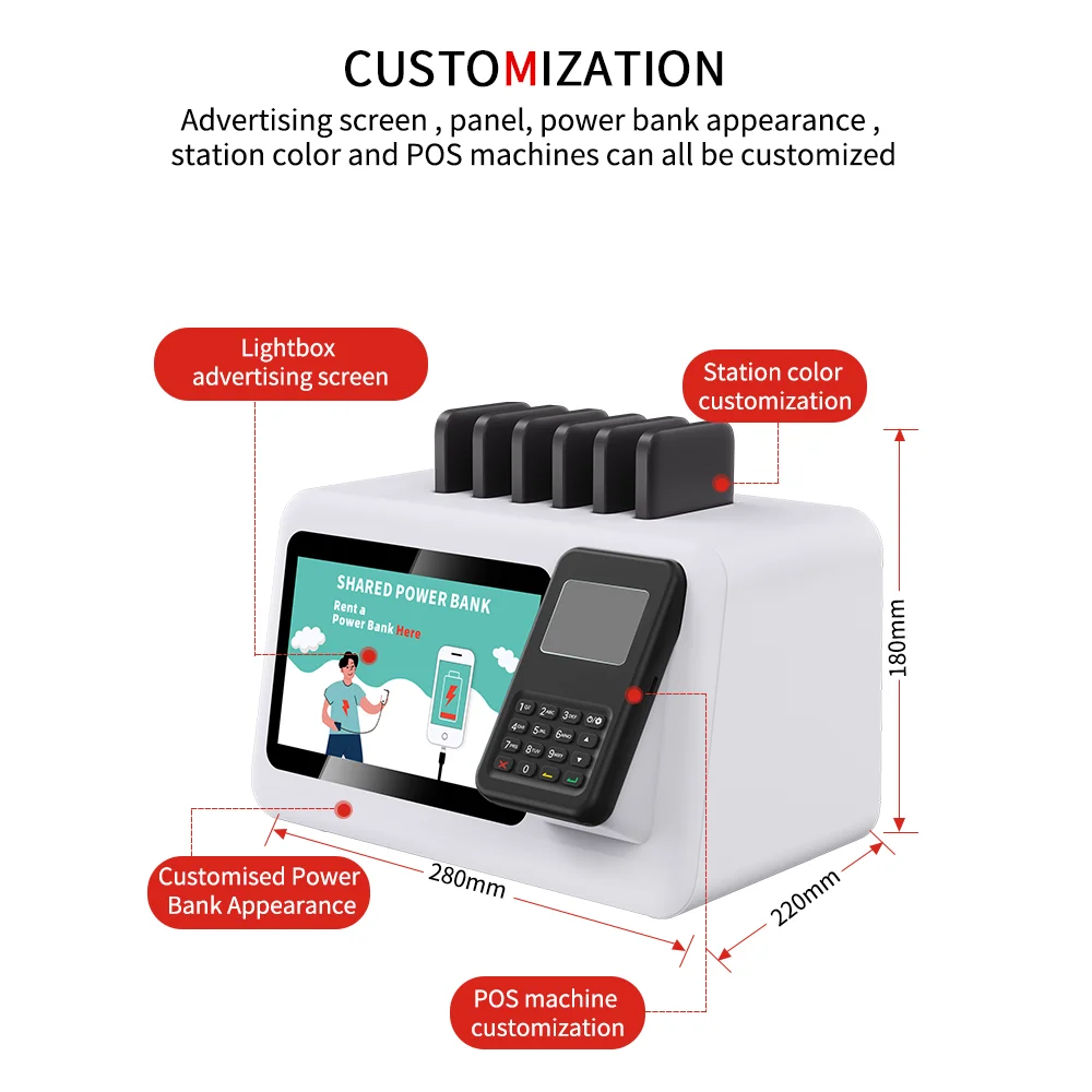 Phone Mobile Sharing Powerbank 6-slot Charging Station Power Bank Vending  Machine with POS - AliExpress