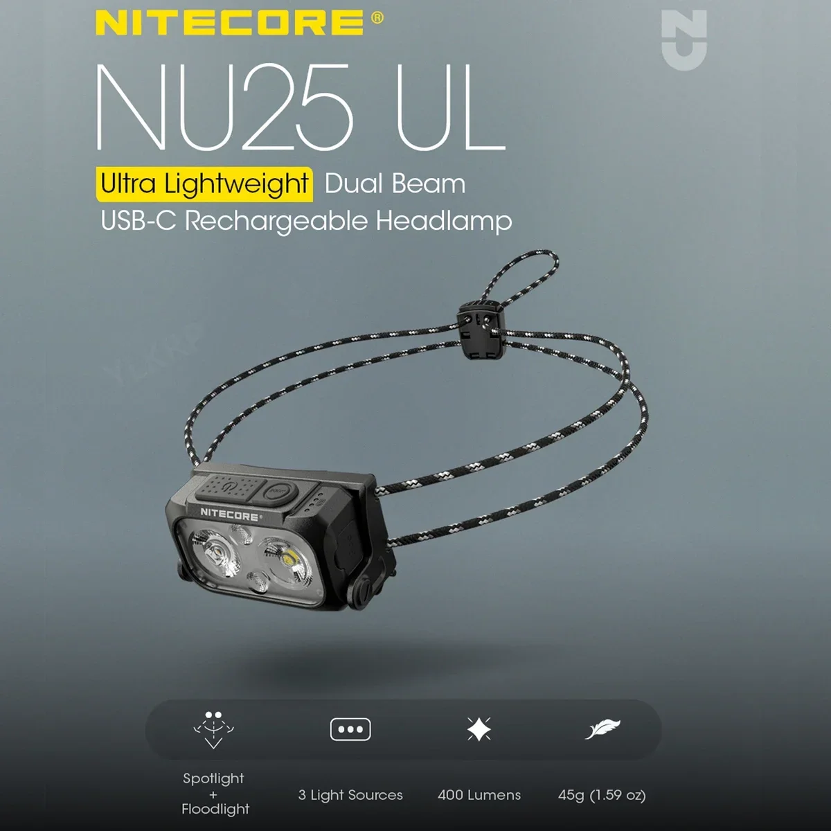NITECORE NU25 UL 400 lumen Headlights 64 meters illumination distance