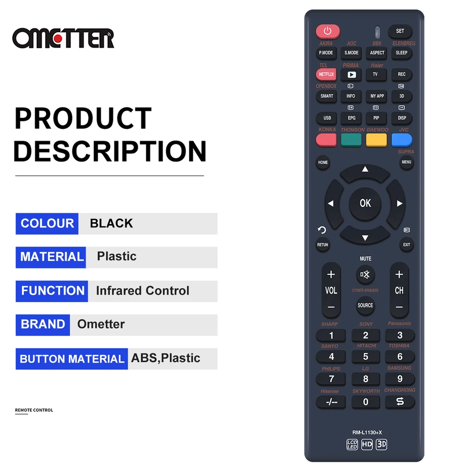 New RM-L1130+X Universal LCD Smart TV Remote Control For DAEWOO