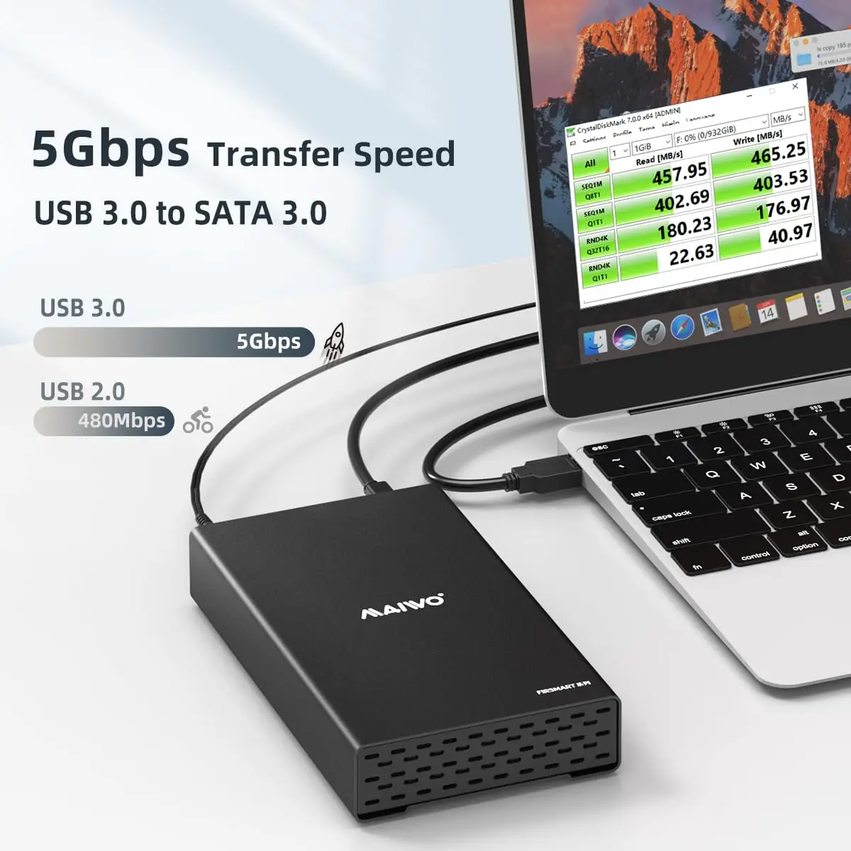 Maiwo-caixa de Disco Rígido Móvel Disco Mecânico de Estado Sólido Caixa Externa para pc Laptop Desktop Sata Usb 3.0 2.5 in 3.5 in - Imagem 5