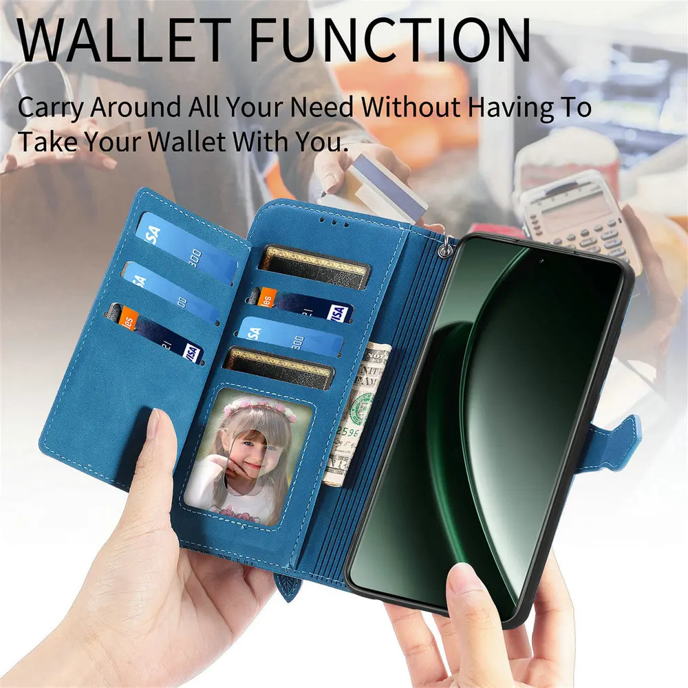 Leather Zipper Wallet Phone Case with 360-Degree Protection