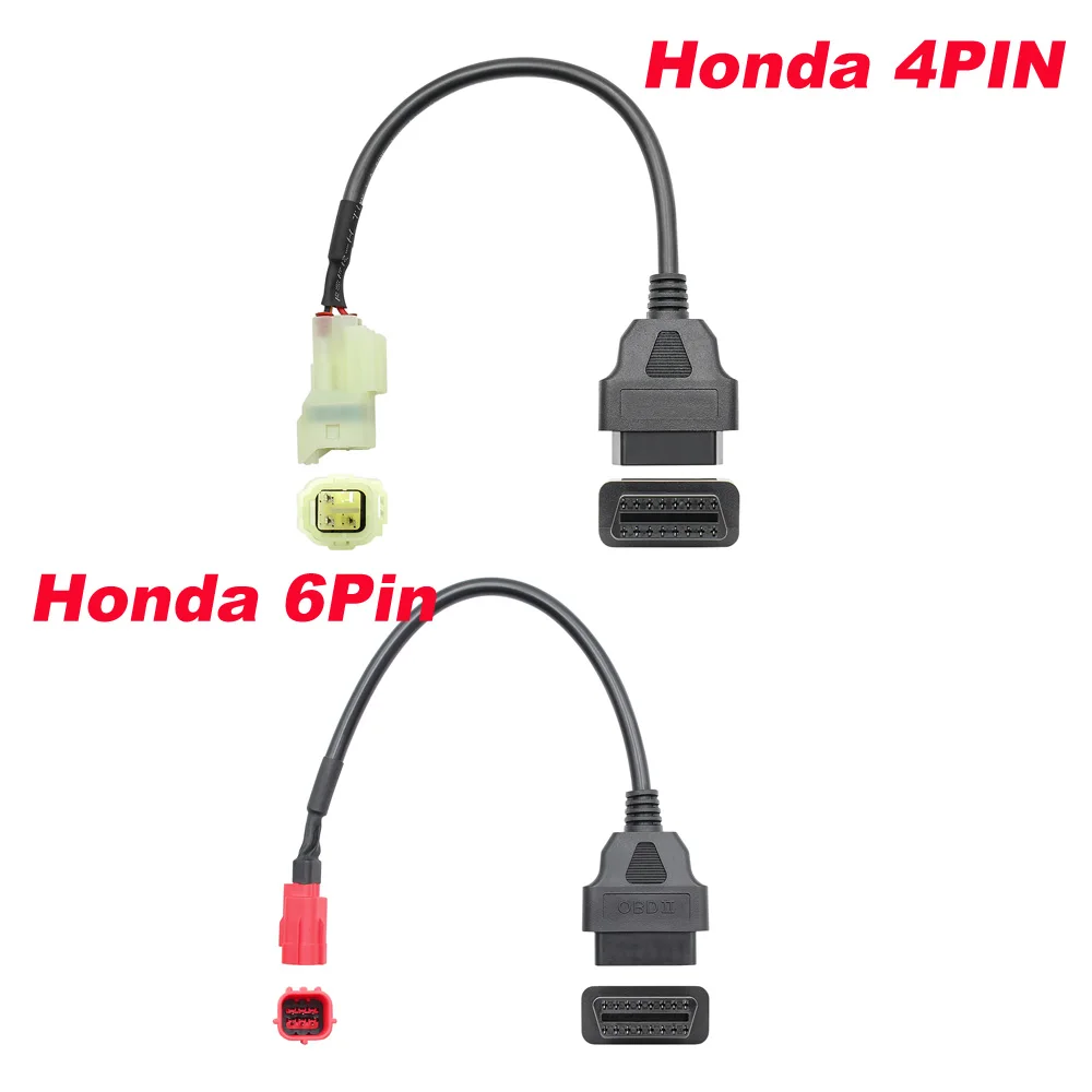 Câble OBD2 pour moto Honda 4 broches 6 broches vers câble OBDII 16 broches câble de prise 4 broches/6 broches câble d'extension de Diagnostic de moto