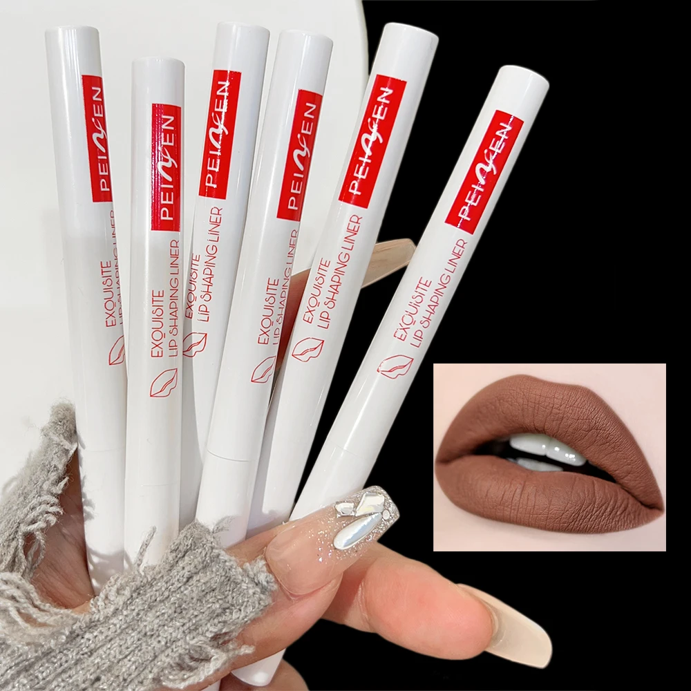 Waterproof Matte Lipliner Pencil Sexy Nude Brown Red Contour Tint Lipstick Lasting Non-stick Cup Lip Liner Lips Makeup Cosmetic 4